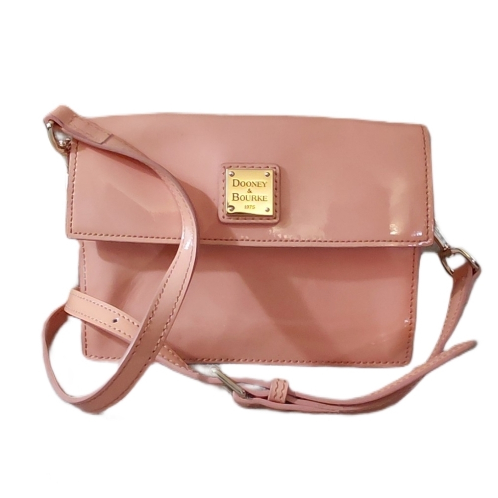 Dooney & Bourke Peach/Melon Crossbody Bag Patebt Leather Purse